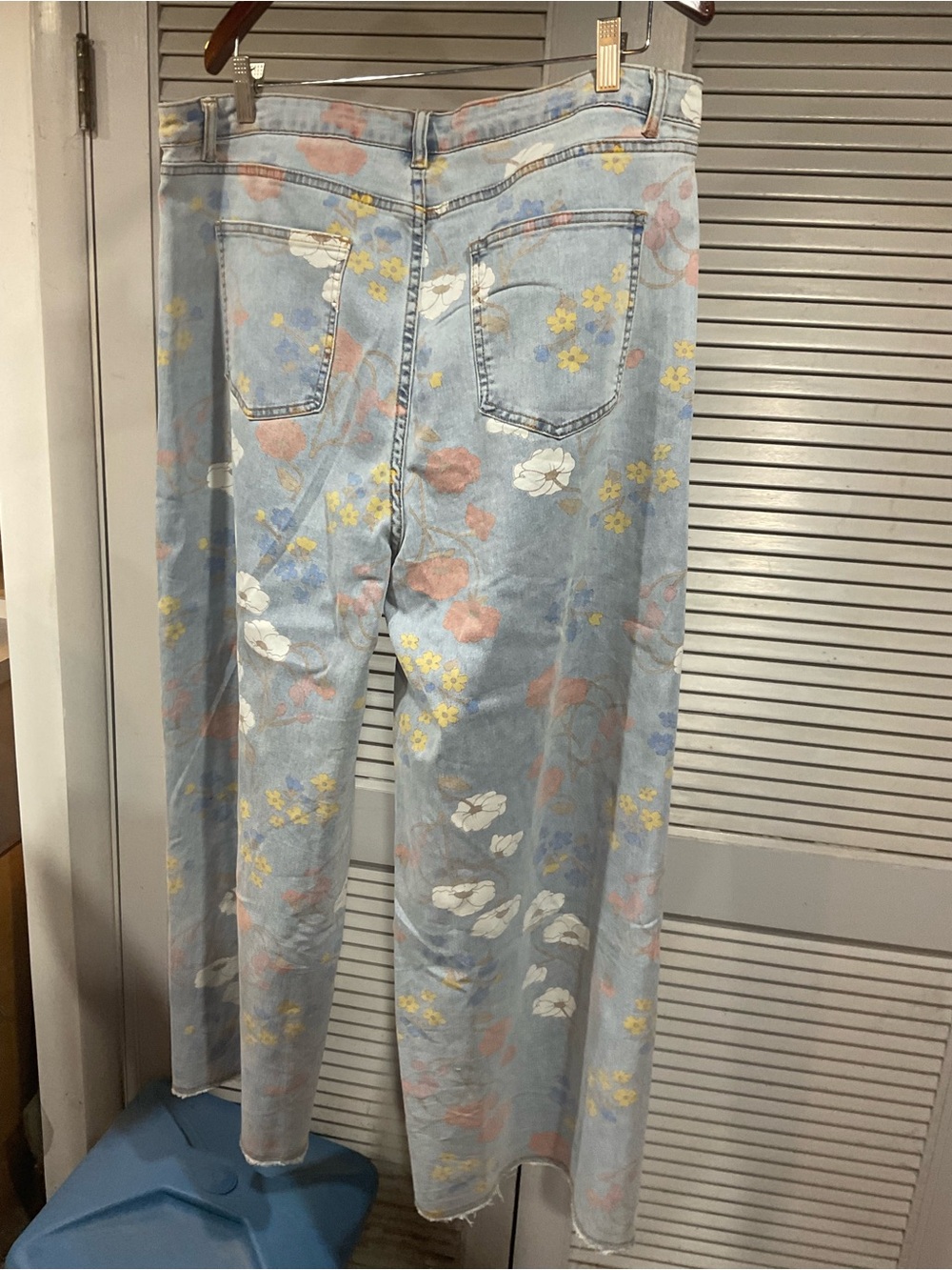 easel Light Blue High-Rise Floral Jeans with Pink & Yellow Accents - Picture 3 of 3